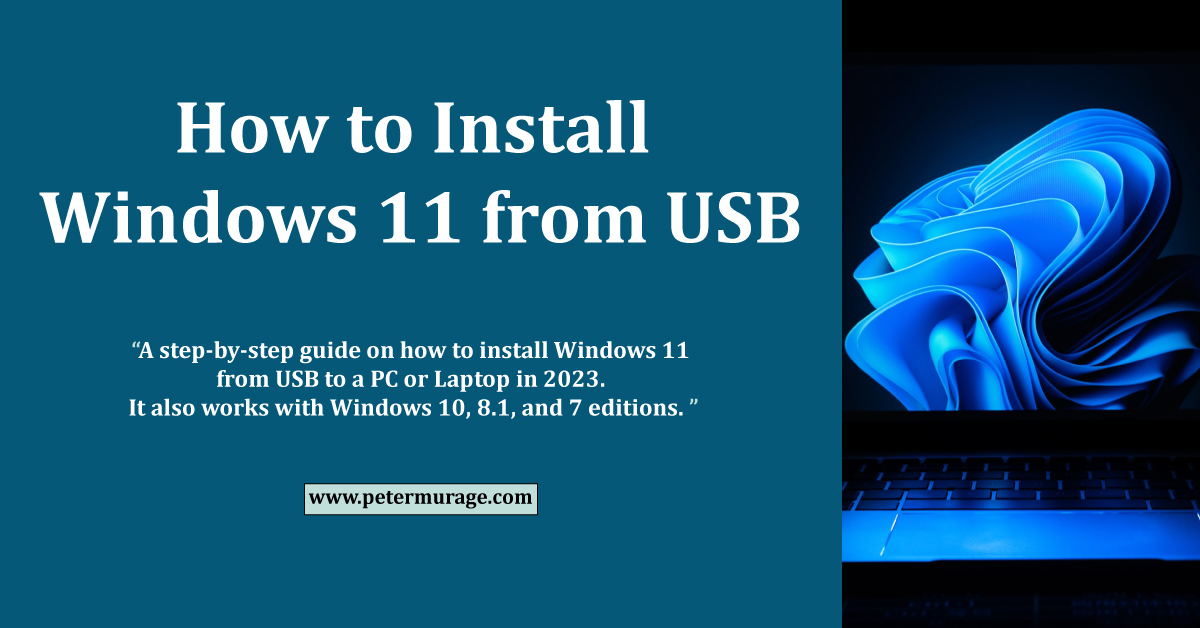 how to install windows 11 from USB